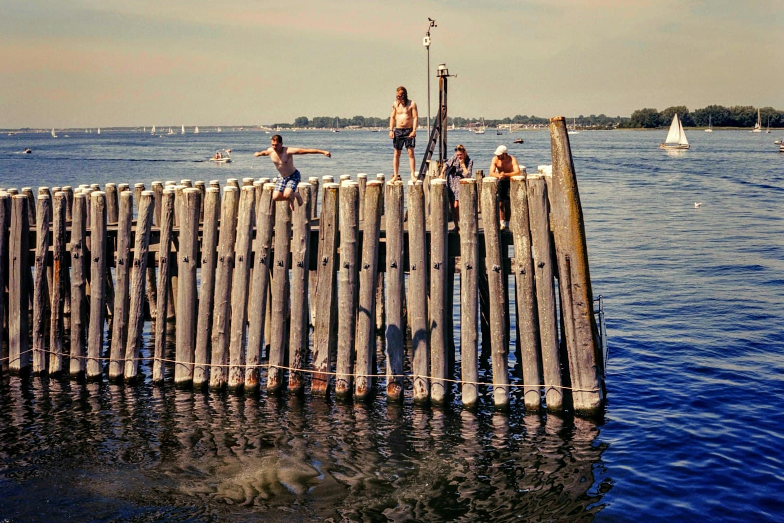 Kids out on the end of the pier